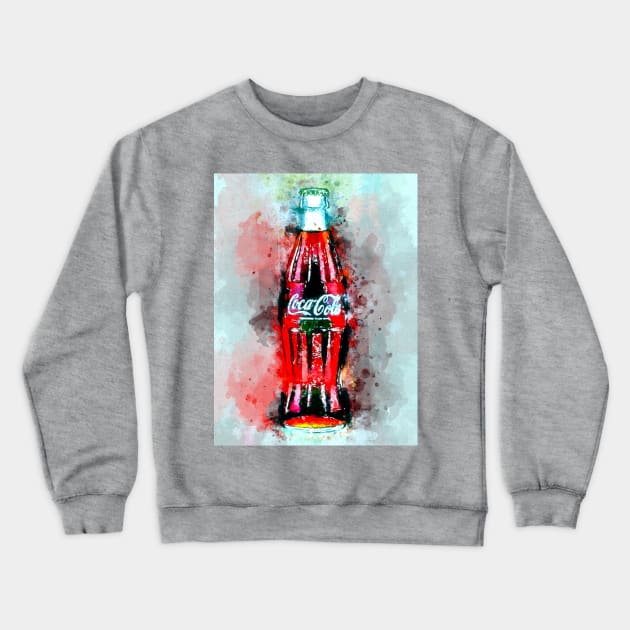 Watercolor Coke Bottle Crewneck Sweatshirt by danieljanda